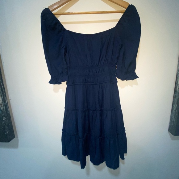 Trixxi Blue Puff Sleeve Midi‎ Dress - Picture 2 of 4